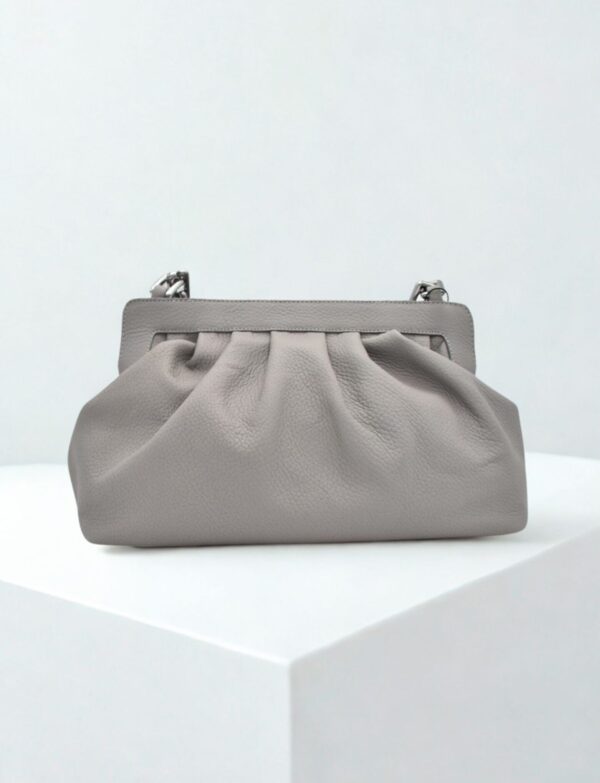 Szara skórzana torebka Boca