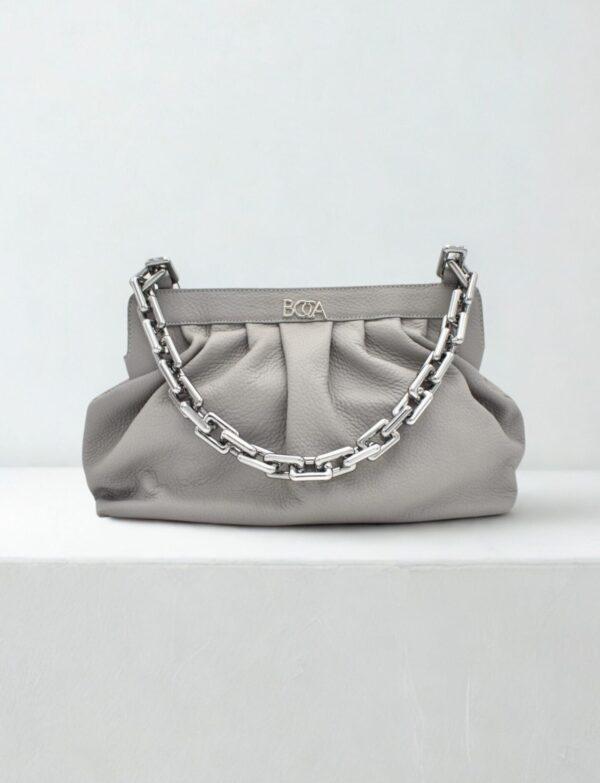 Szara skórzana torebka Boca
