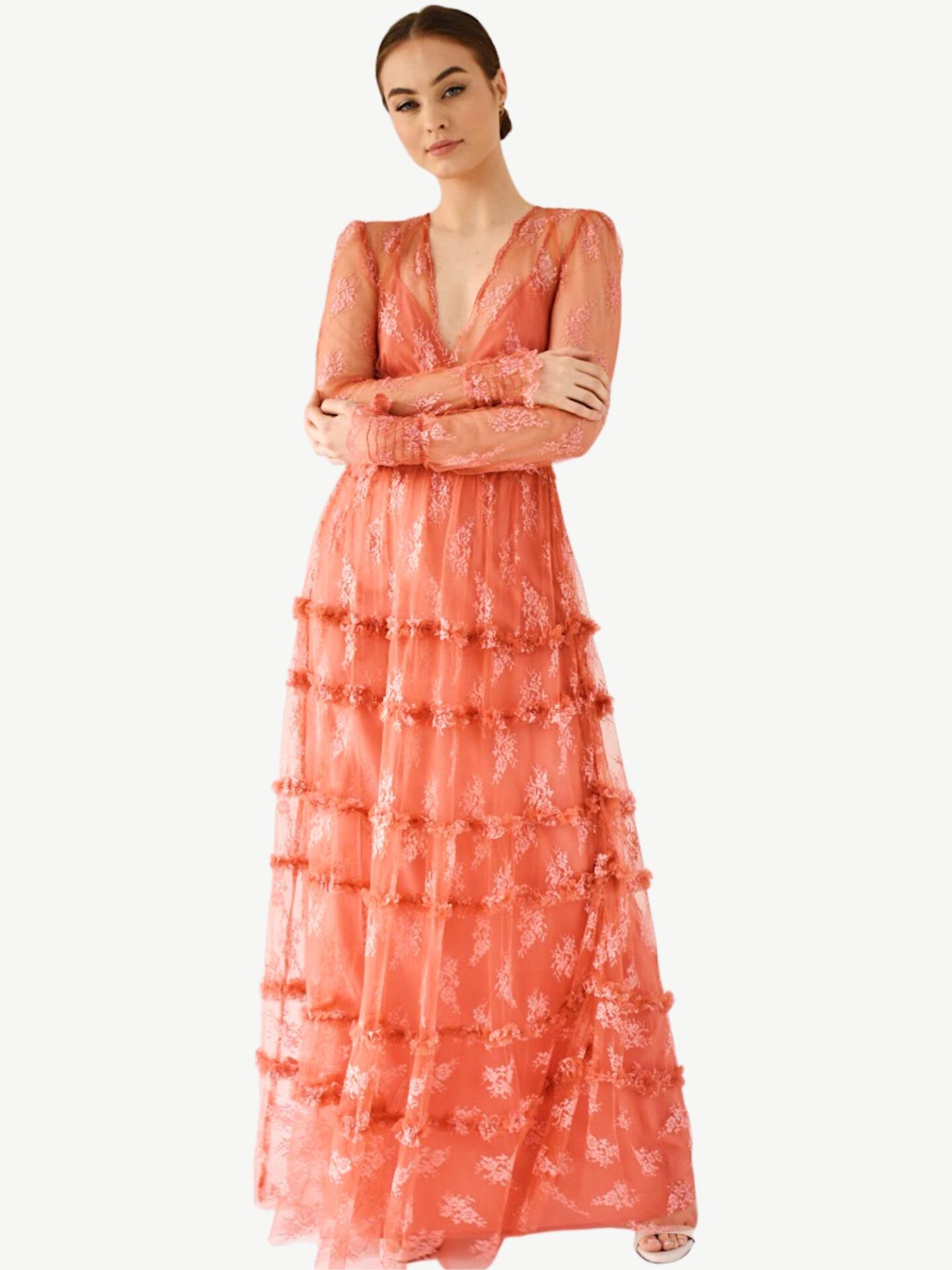 Koronkowa długa sukienka Pinko Koronkowa długa sukienka Pinko