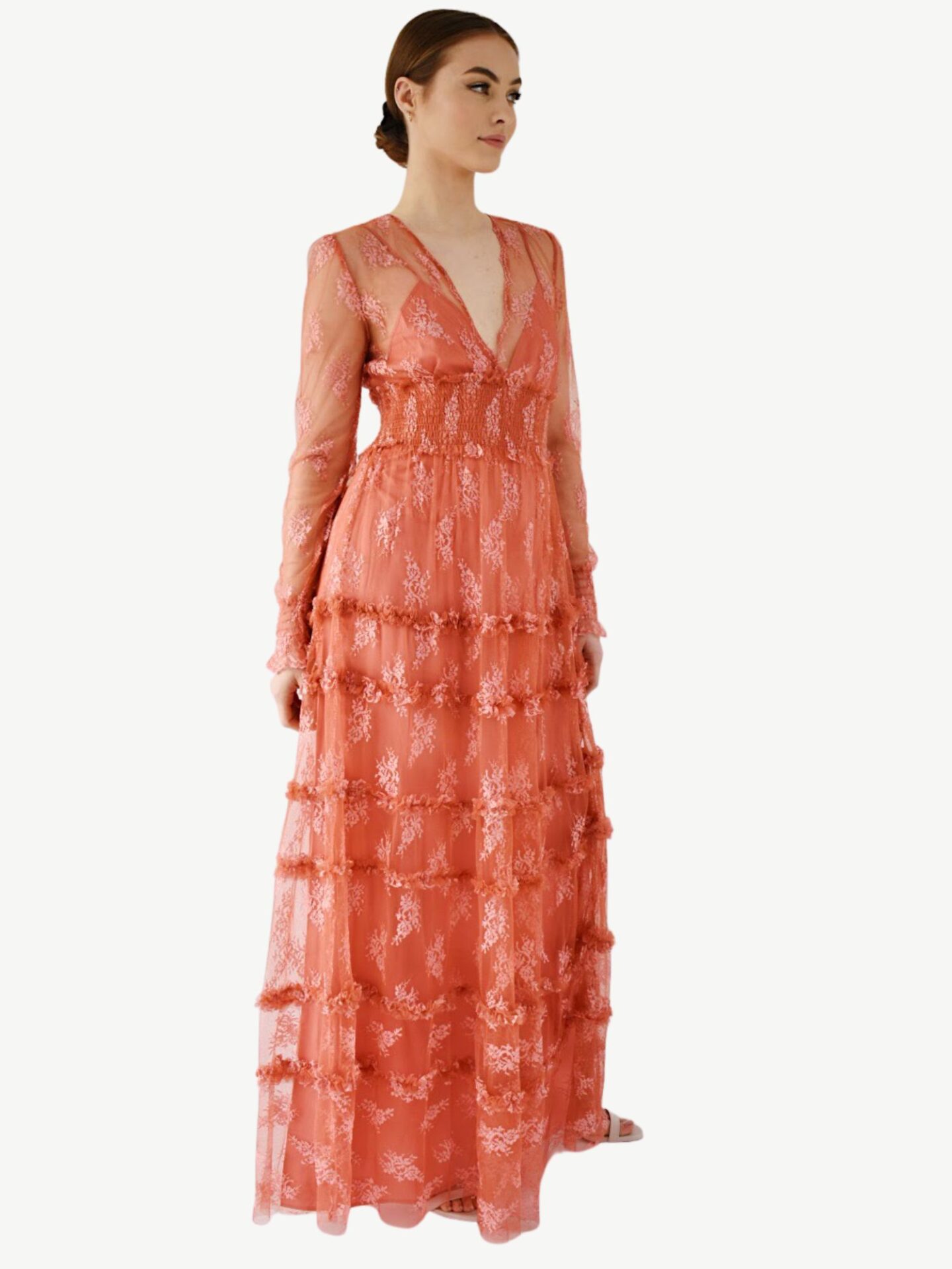 Koronkowa długa sukienka Pinko Koronkowa długa sukienka Pinko