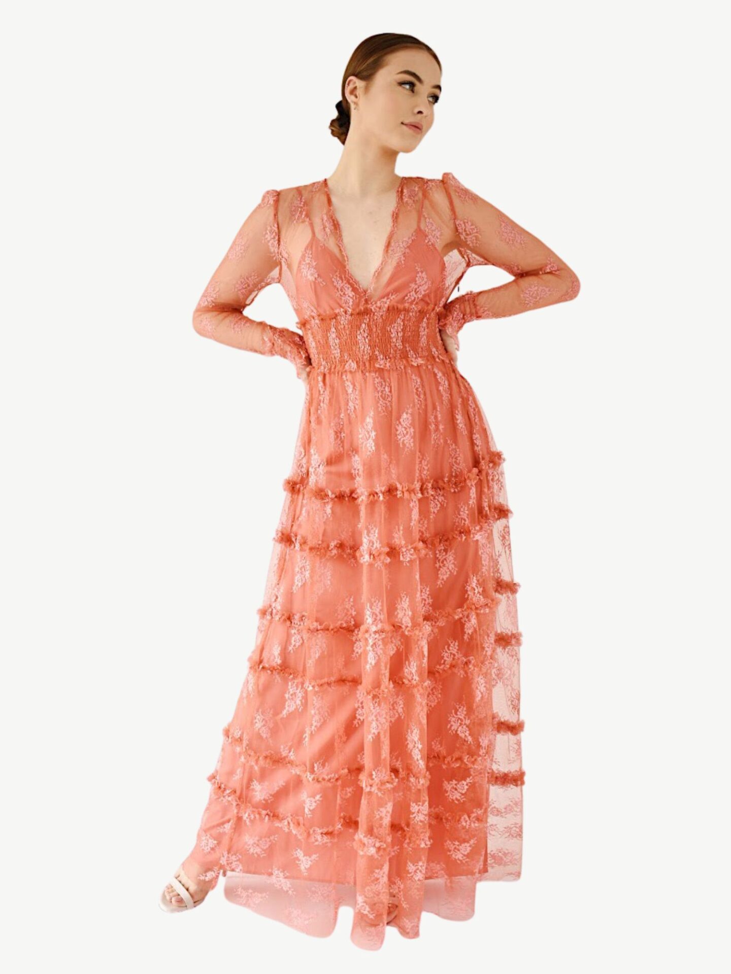 Koronkowa długa sukienka Pinko Koronkowa długa sukienka Pinko