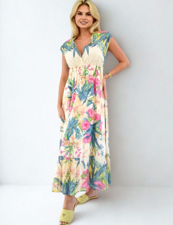 Bawełniana sukienka w kwiaty Pinko