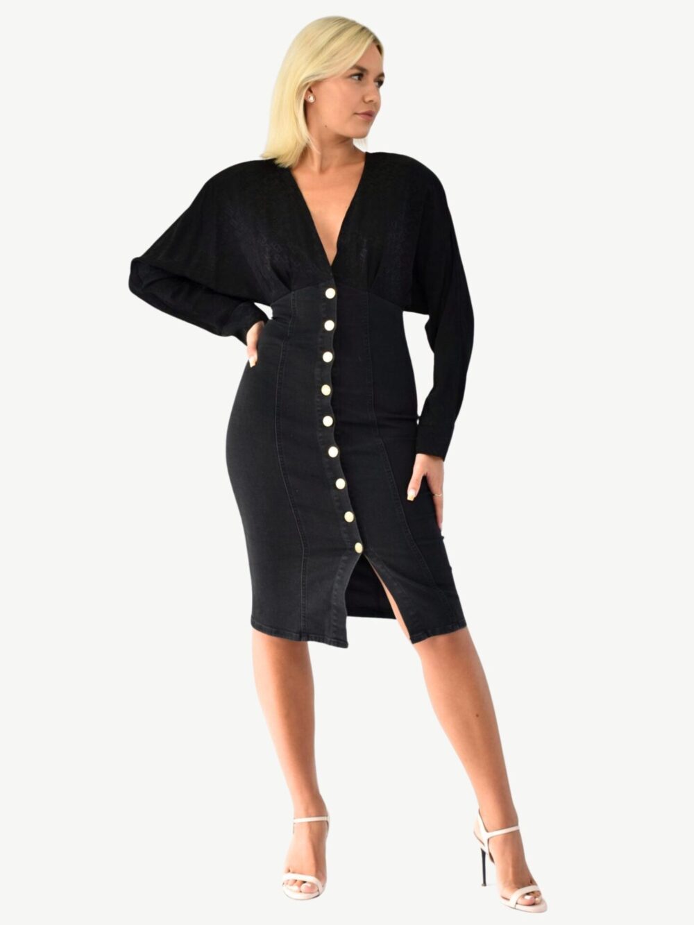 Czarna jeansowa sukienka Pinko Ruggito