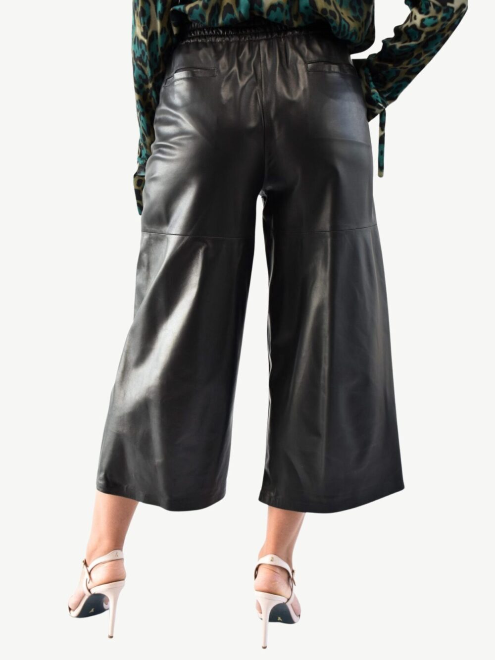 Czarna skórzane spodnie Papika Pinko