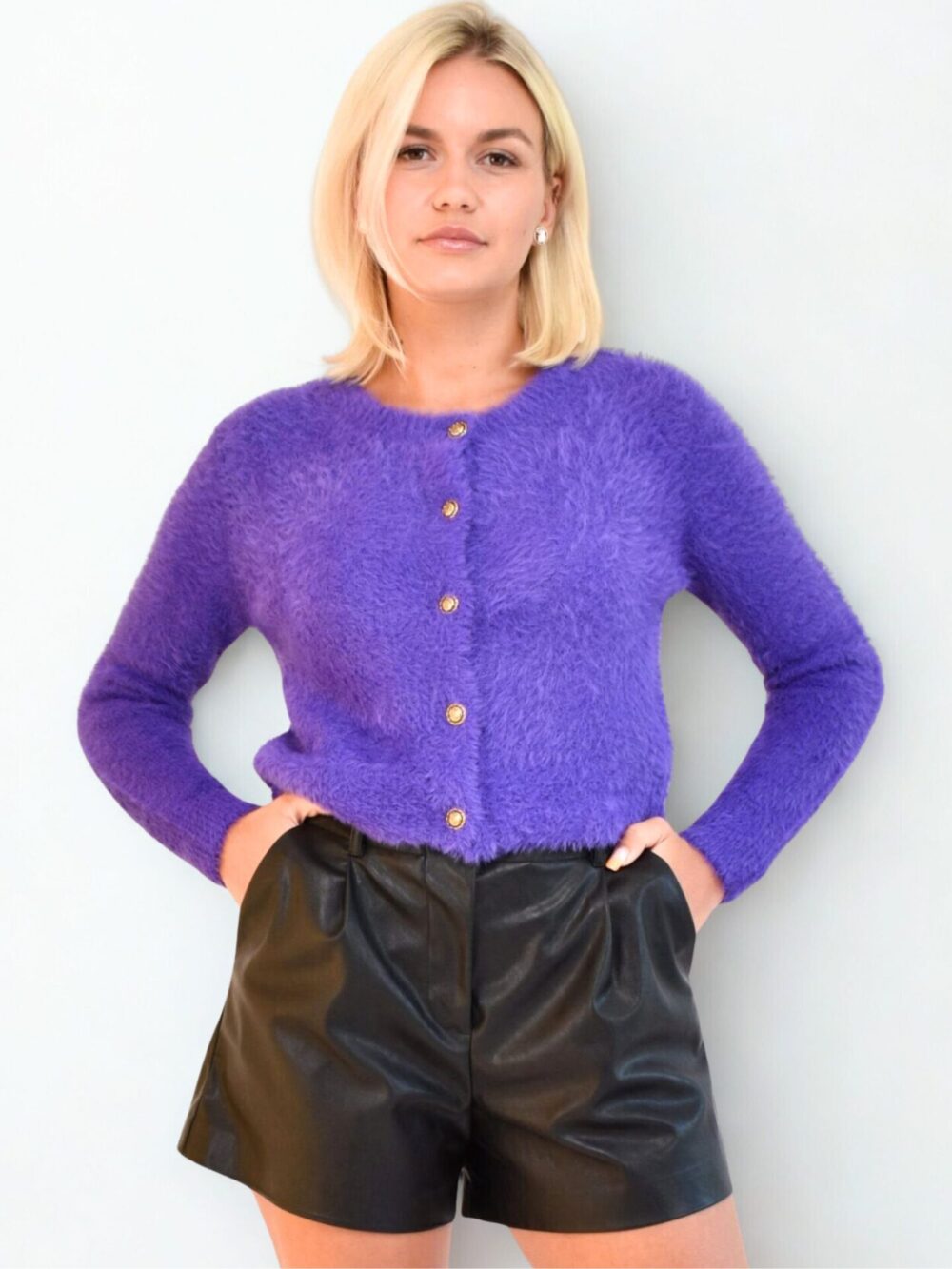 Fioletowy kardigan Drive In Pinko