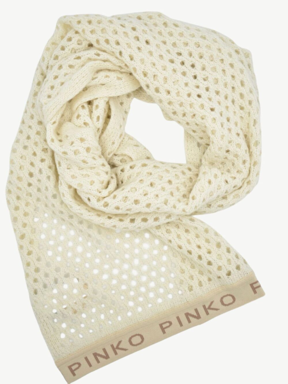 Jasny ażurowy szalik Pinko
