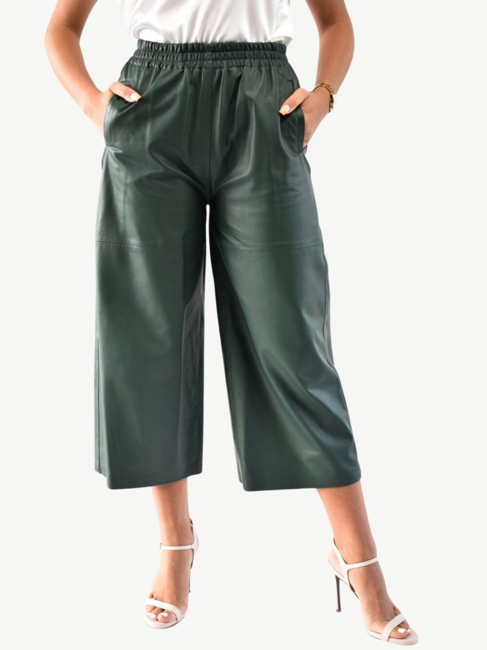 Skórzane spodnie Papika Pinko