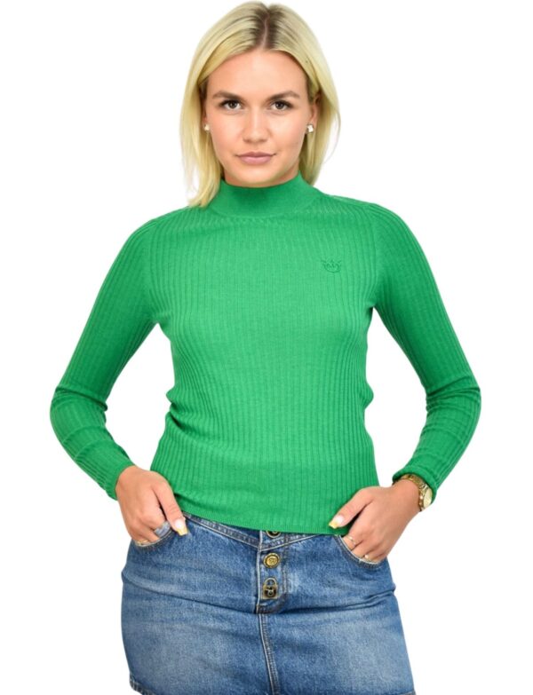 Zielony wełniany półgolf Pinko