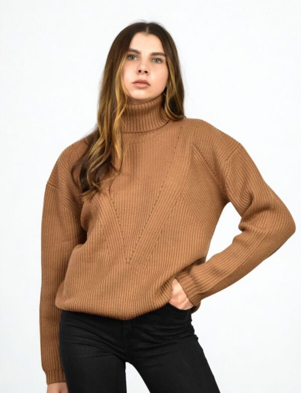 Brązowy wełniany golf Patrizia Pepe