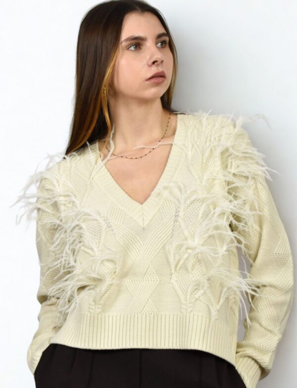 Sweter z piórami Patrizia Pepe