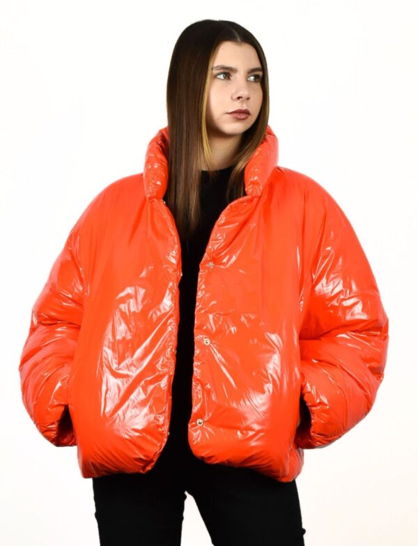 Pomarańczowa Kurtka Pinko Ianna Imbottito