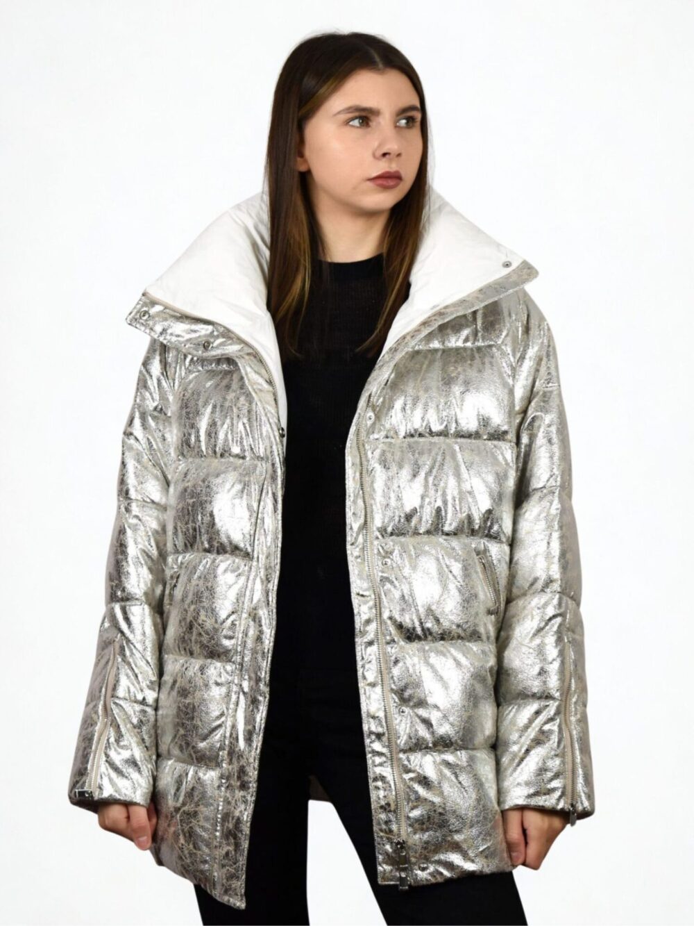 Srebrna Kurtka Pinko Brunella