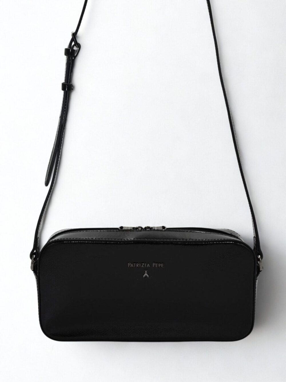 Czarna lakierowana torebka Patrizia Pepe