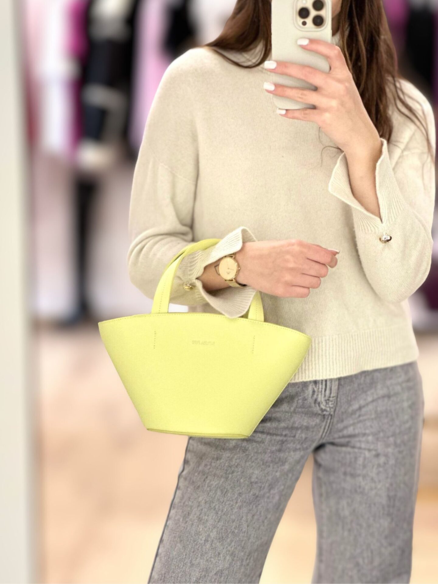 Limonkowa torebka Patrizia Pepe Limonkowa torebka Patrizia Pepe