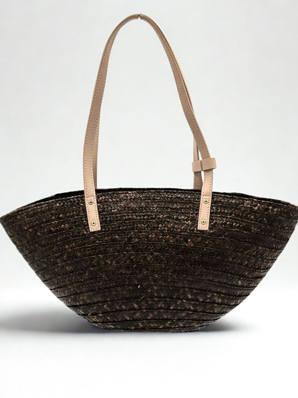 Brązowy słomiany koszyk Patrizia Pepe