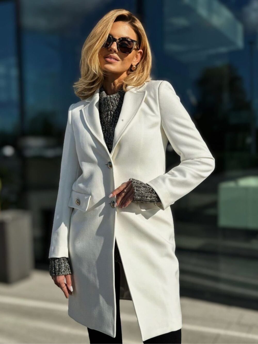 Elegancki Biały Płaszcz Liu Jo