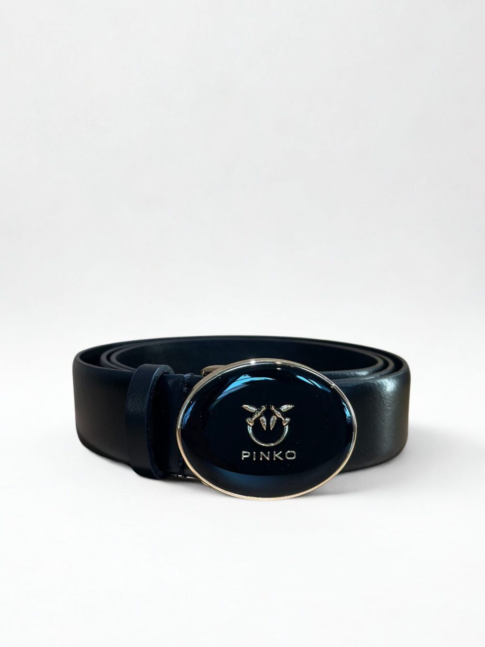 Czarny pasek Pinko Enamel pasek przód