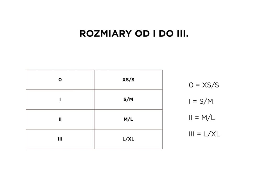 Włoska tabela rozmiarów