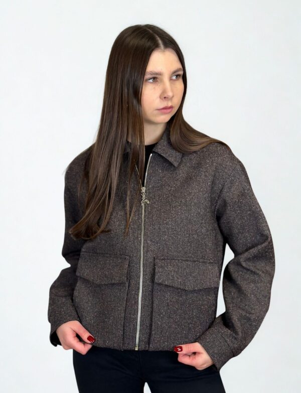 Brązowa kurtka Patrizia Pepe przód