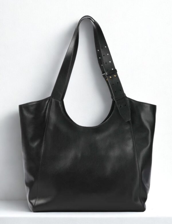 Skórzana czarna shopperka Pinko