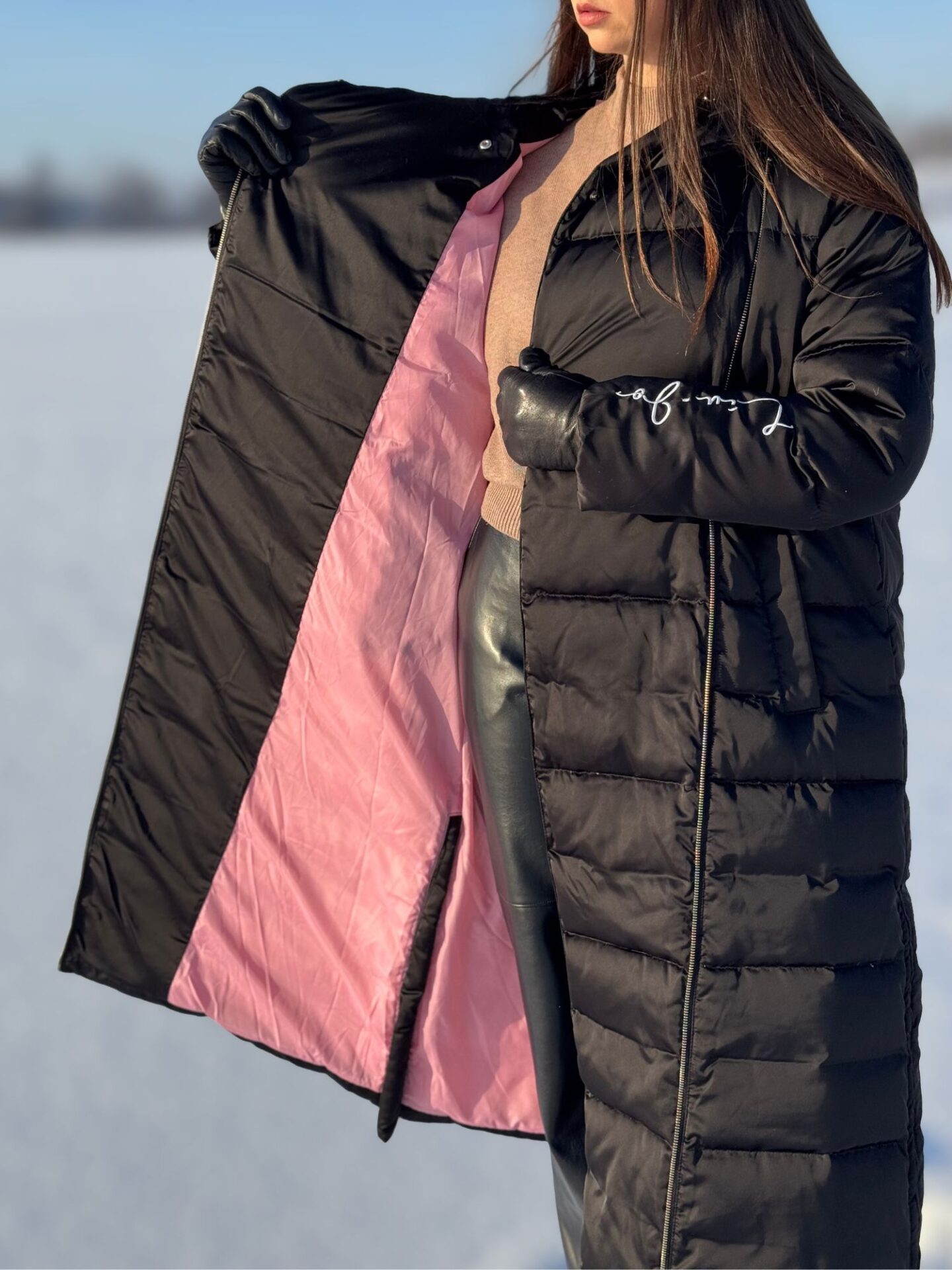 Czarny puchowy płaszcz Liu Jo Czarny puchowy płaszcz Liu Jo