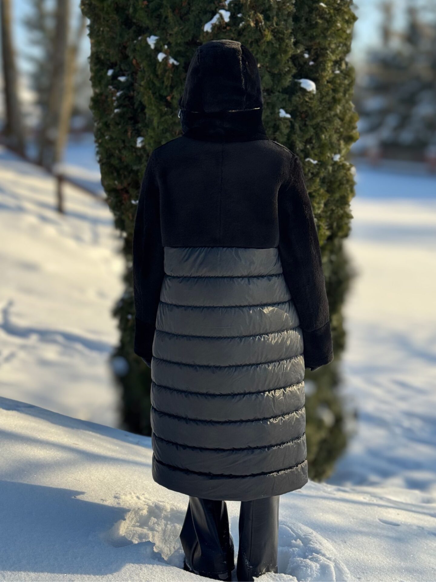 Dwustronny czarny płaszcz Boca Dwustronny czarny płaszcz Boca