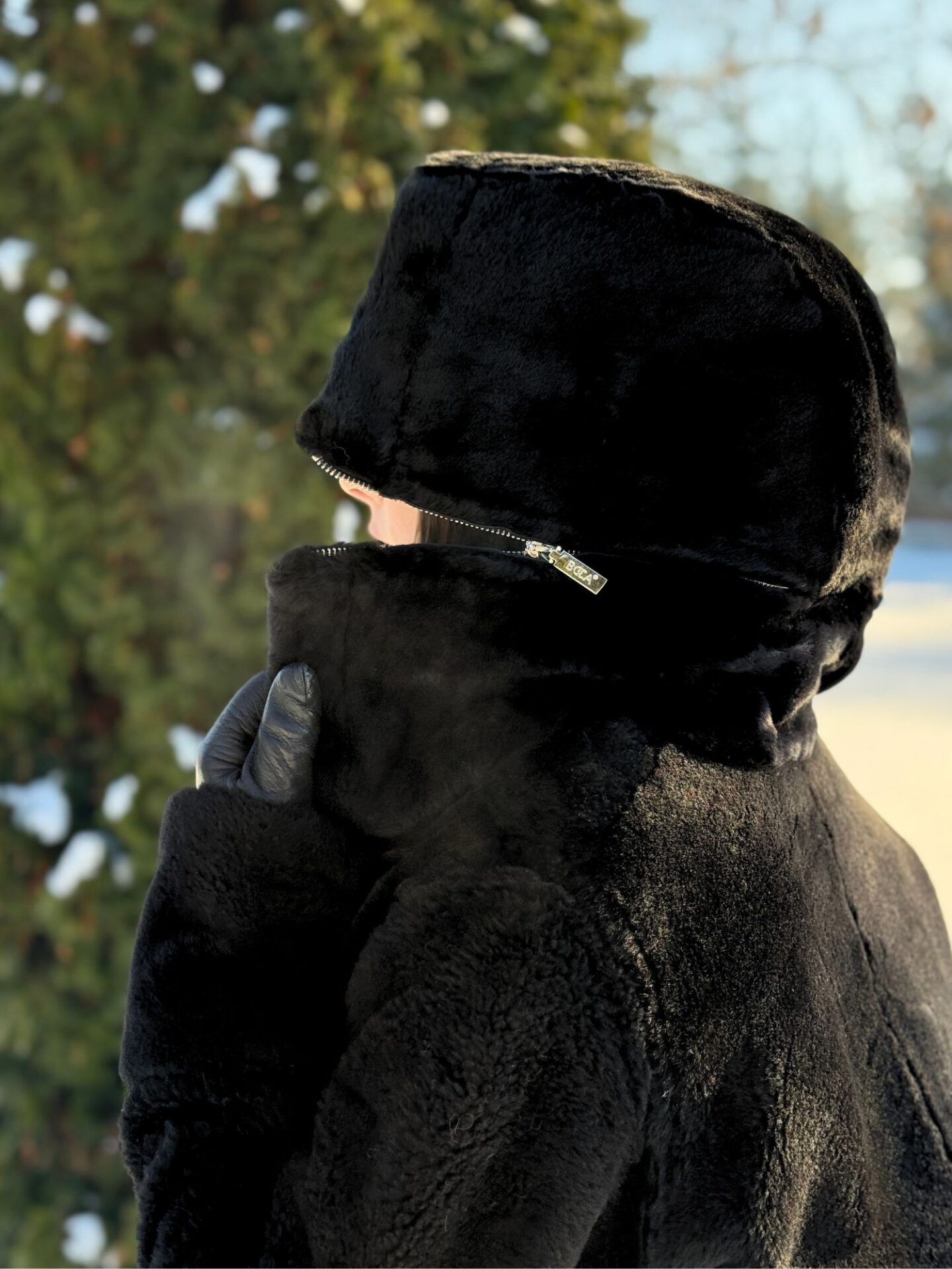 Dwustronny czarny płaszcz Boca Dwustronny czarny płaszcz Boca