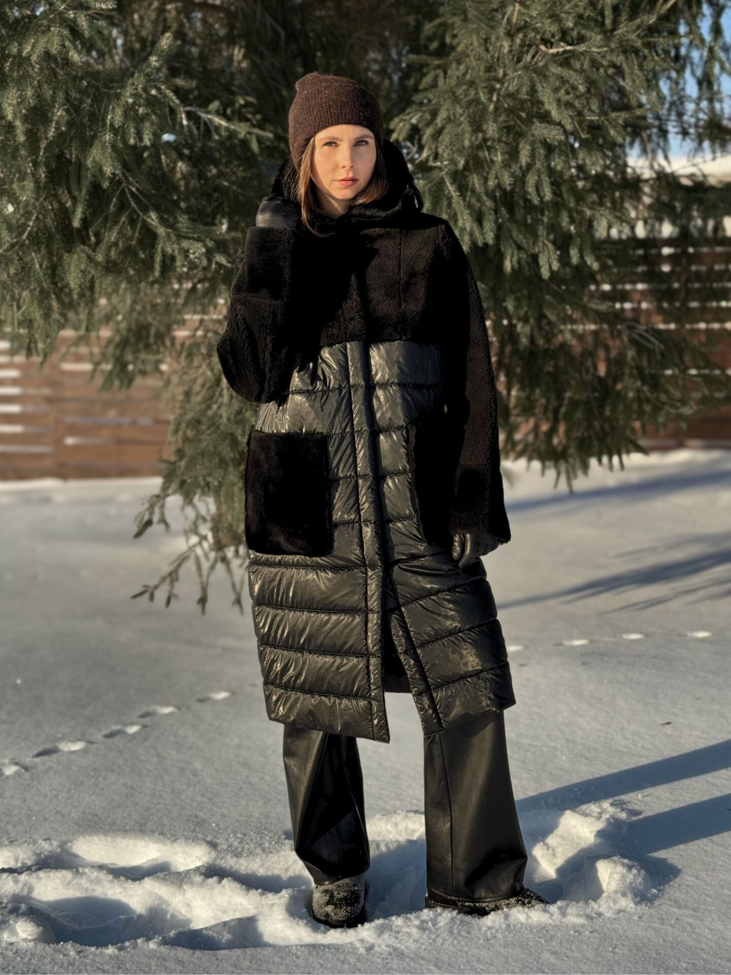 Dwustronny czarny płaszcz Boca Dwustronny czarny płaszcz Boca