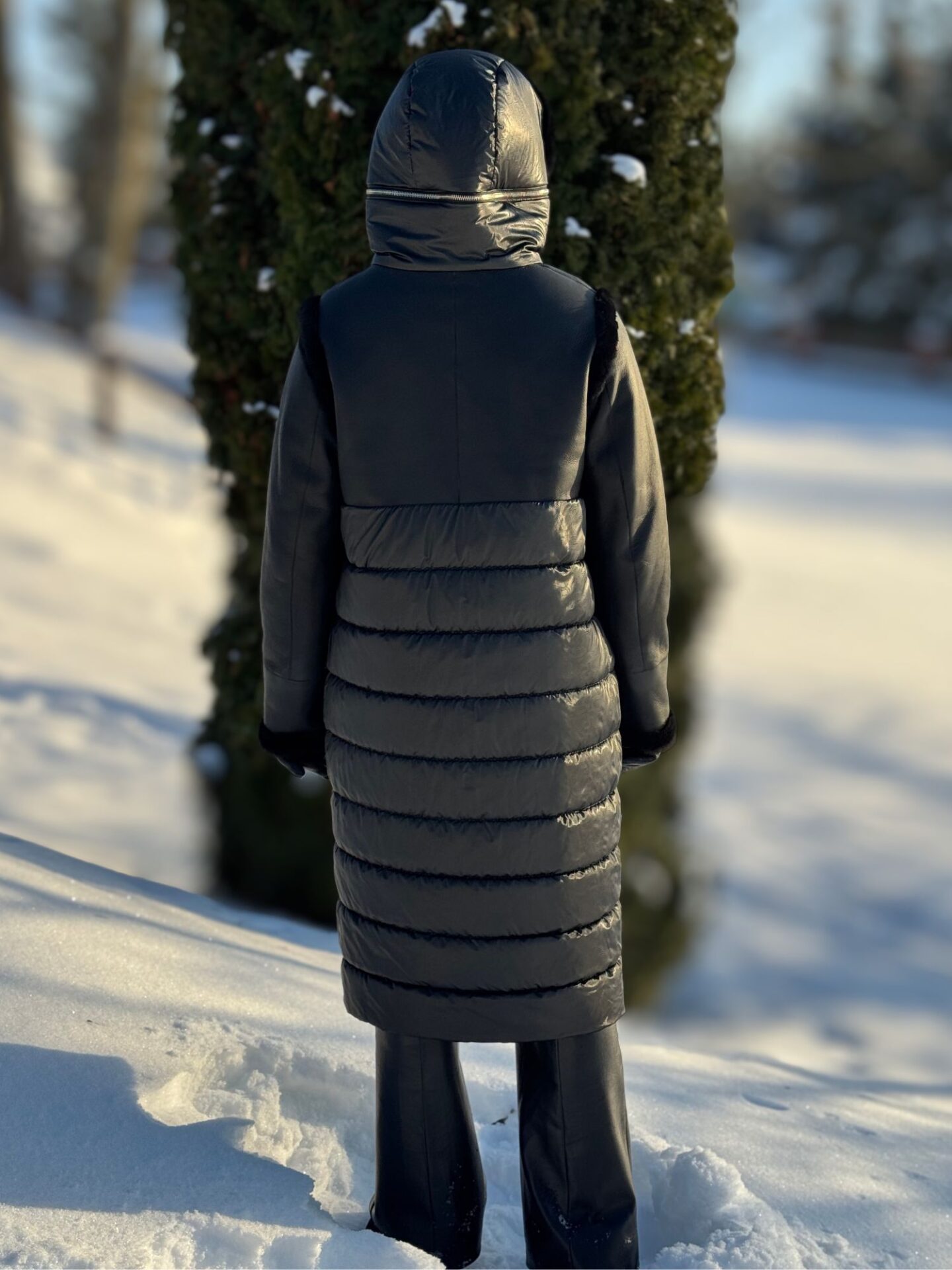 Dwustronny czarny płaszcz Boca Dwustronny czarny płaszcz Boca