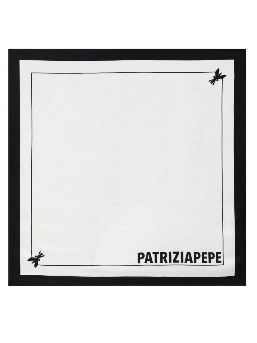 biała jedwabna apaszka Patrizia Pepe widok z przodu