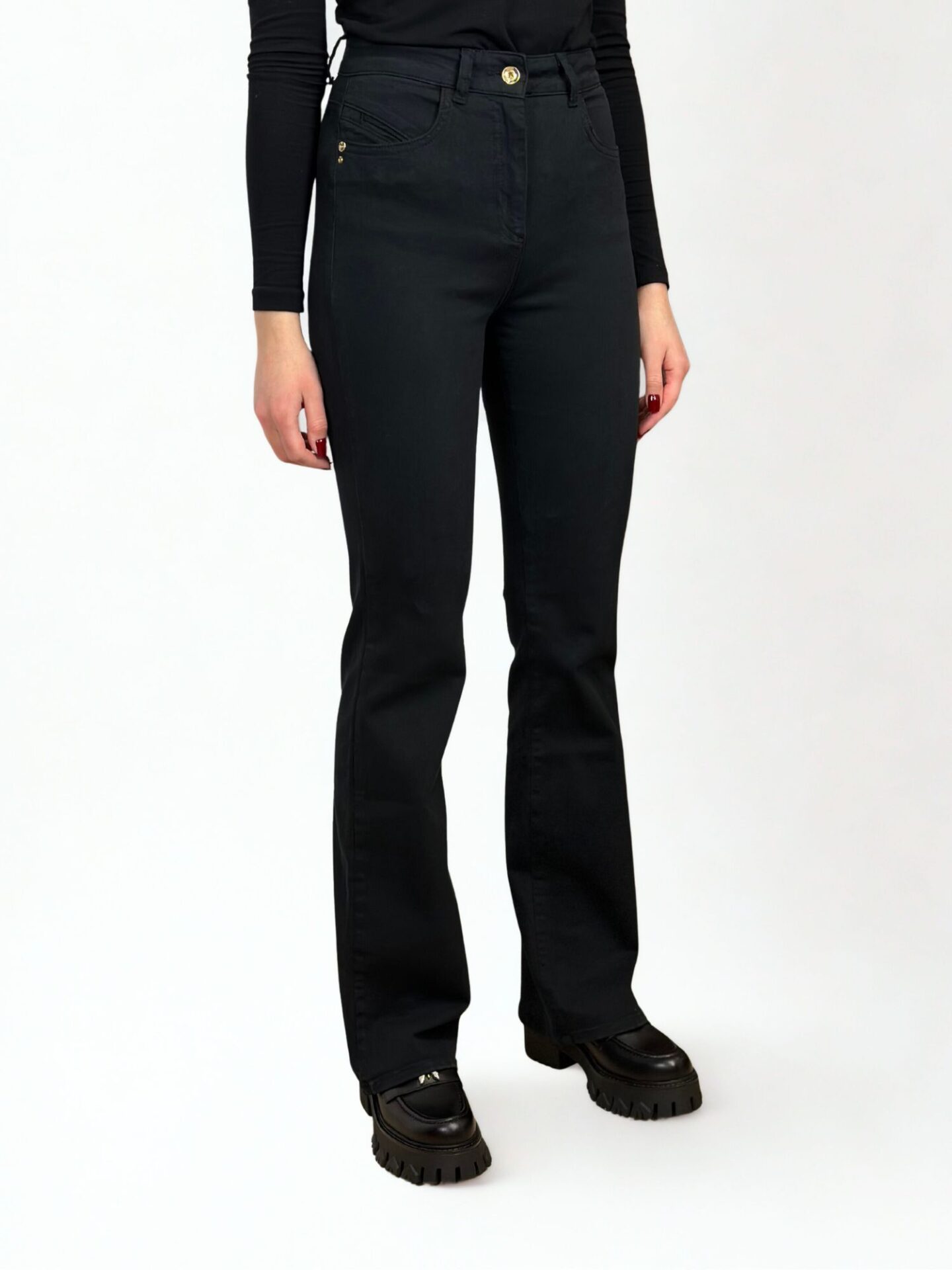 Czarne dzwony Patrizia Pepe czarne dzwony Patrizia Pepe przód