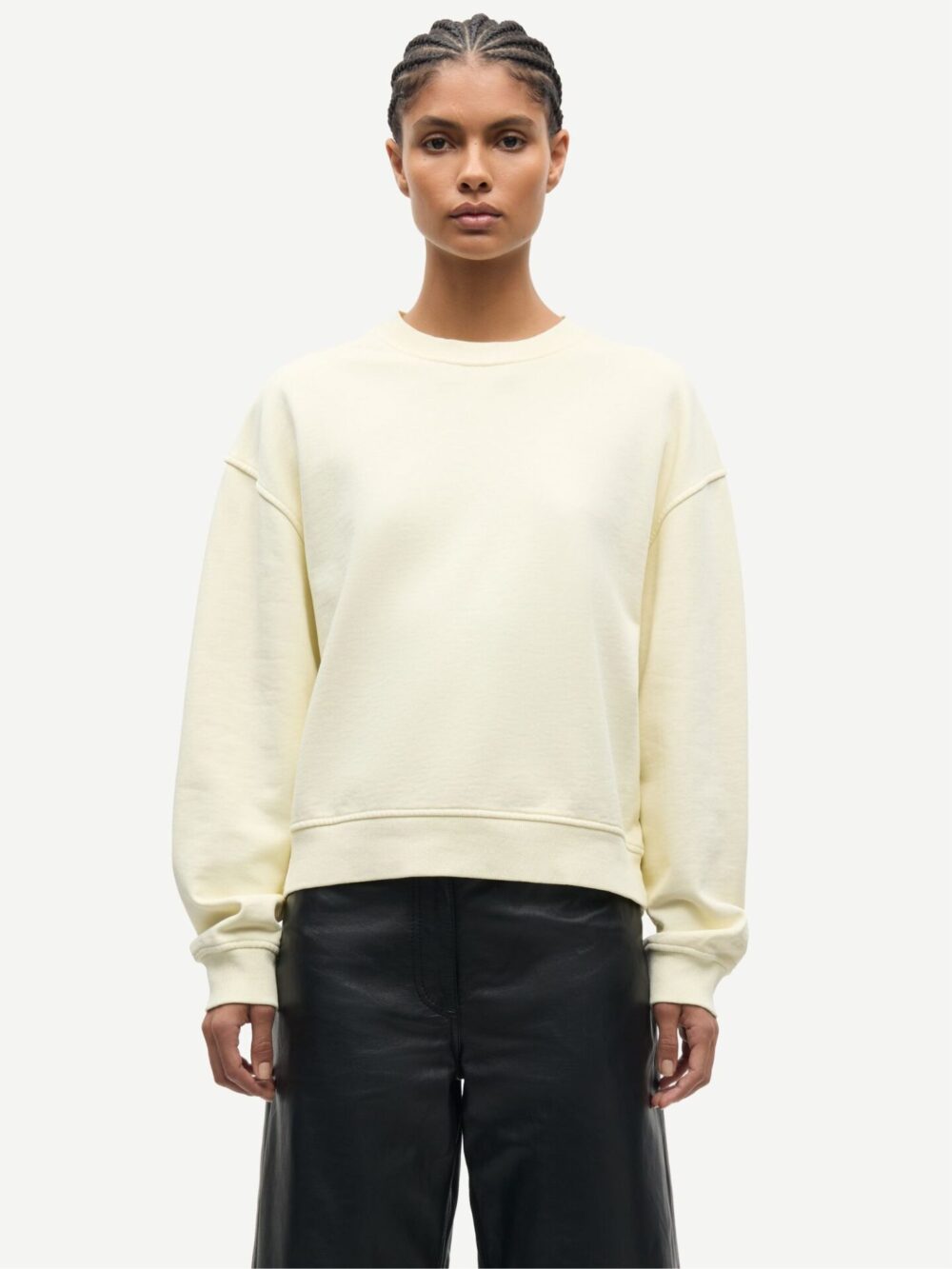 bluza Samsøe Samsøe Savan bawełniana bluza damska kolor masełkowy stylizacja