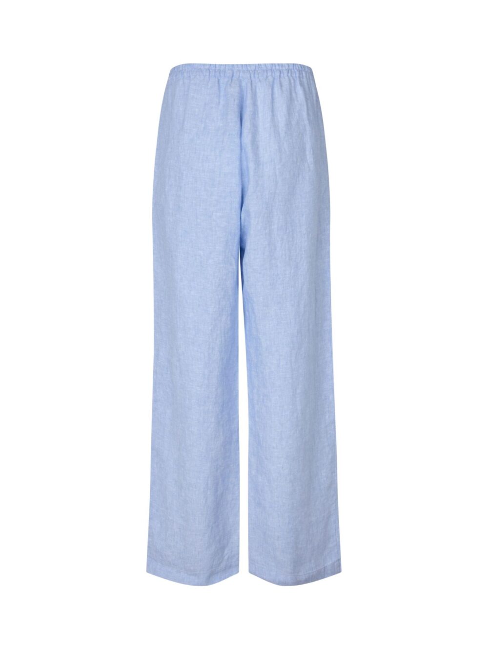 lniane spodnie Samsøe Samsøe Satoves niebieskie spodnie lniane damskie tył