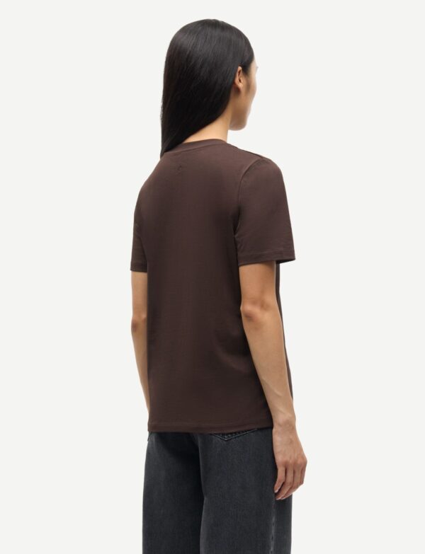 Brązowy t-shirt Samsøe Samsøe Sasade tył