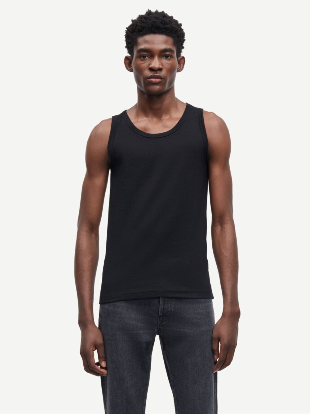 Czarny tank top męski Samsøe Samsøe przód