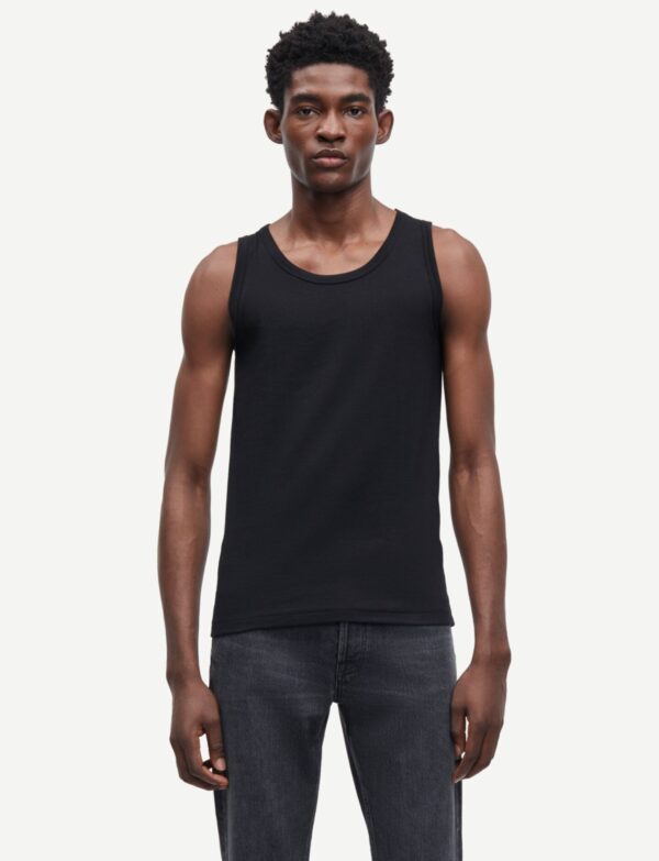 Czarny tank top męski Samsøe Samsøe przód
