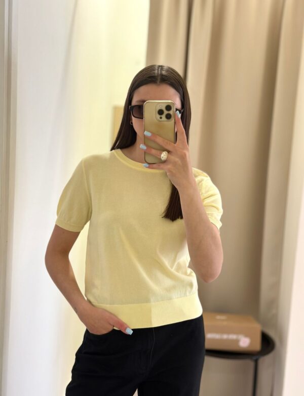 Waniliowy sweter na krótki rękaw Patrizia Pepe stylizacja