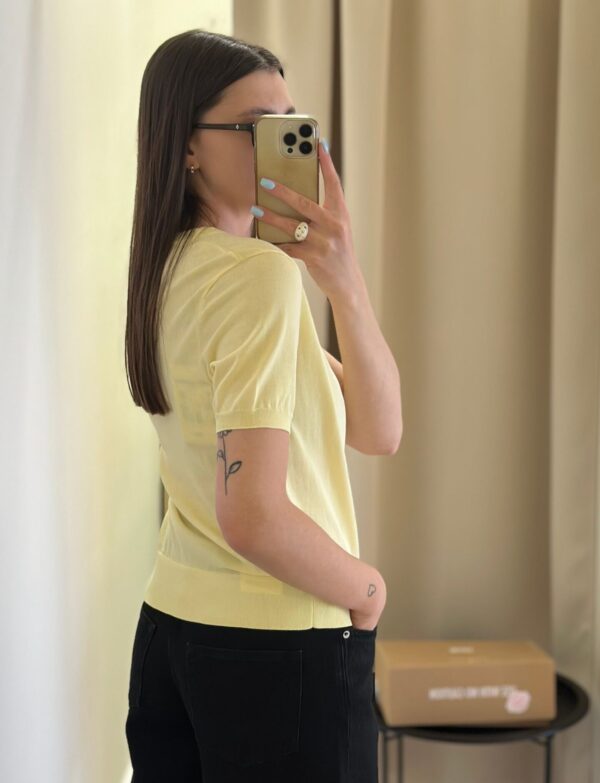 Waniliowy sweter na krótki rękaw Patrizia Pepe tył