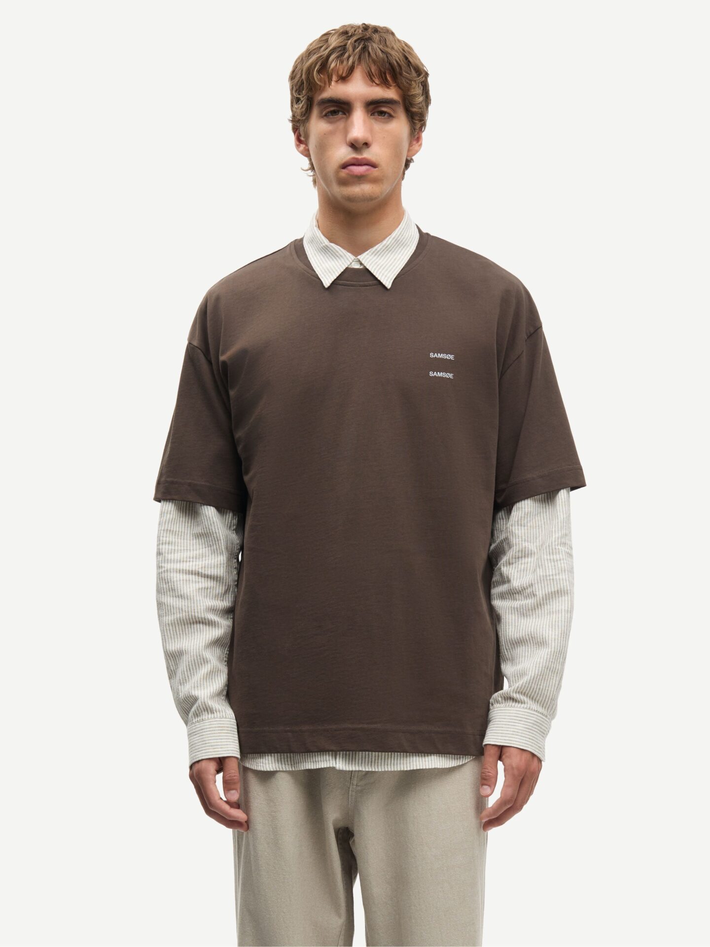 Brązowy t-shirt Joel Samsøe Samsøe