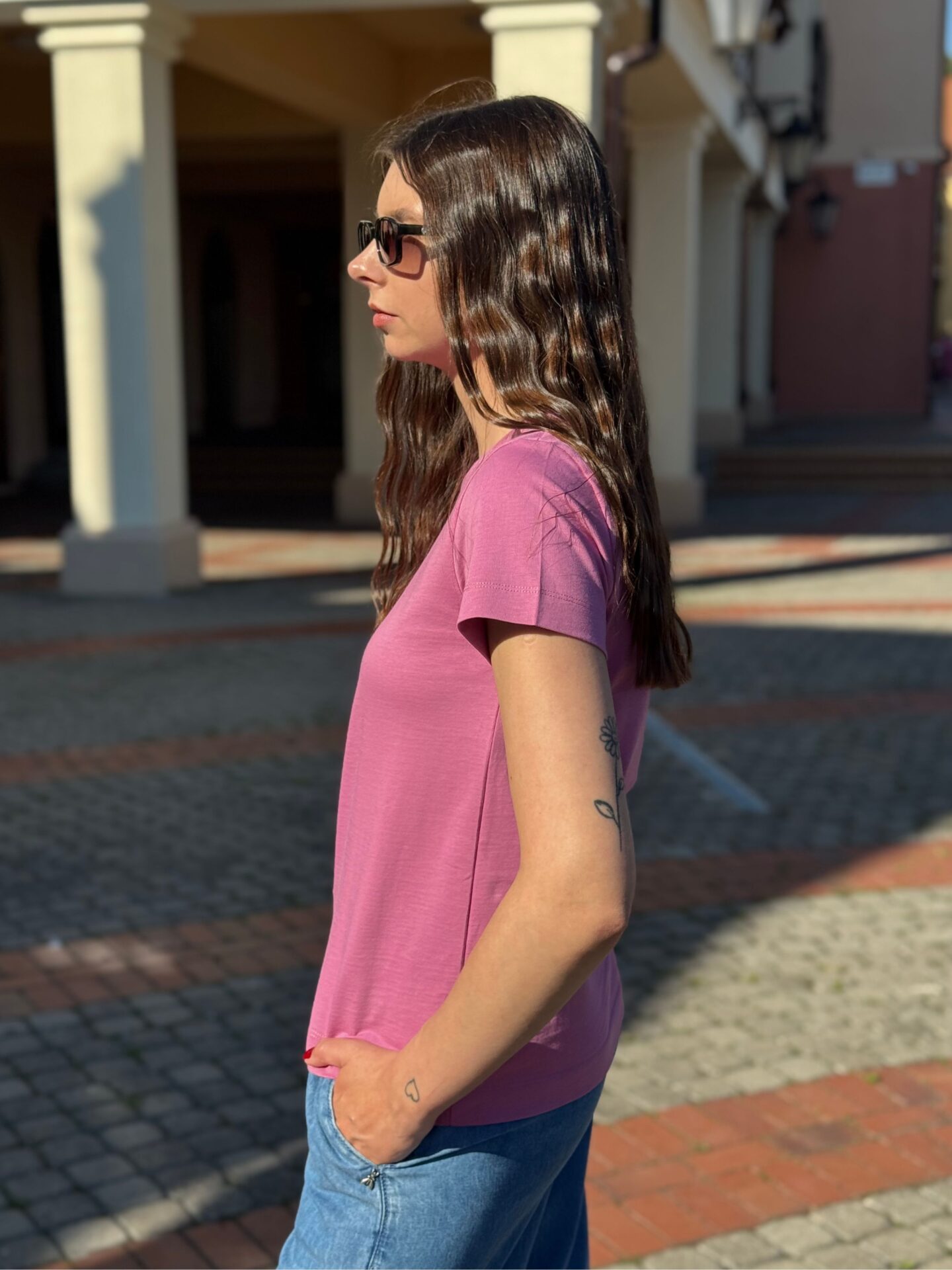 Różowy t-shirt Pinko