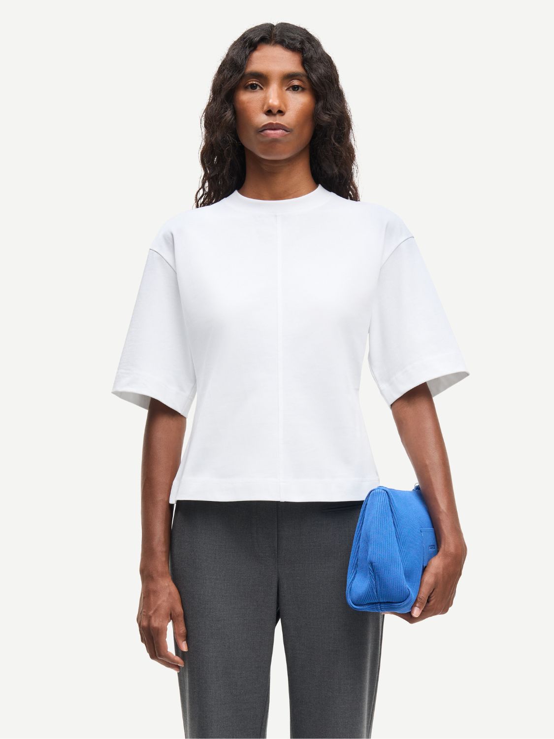 Biały t-shirt Samsøe Samsøe Sadisas